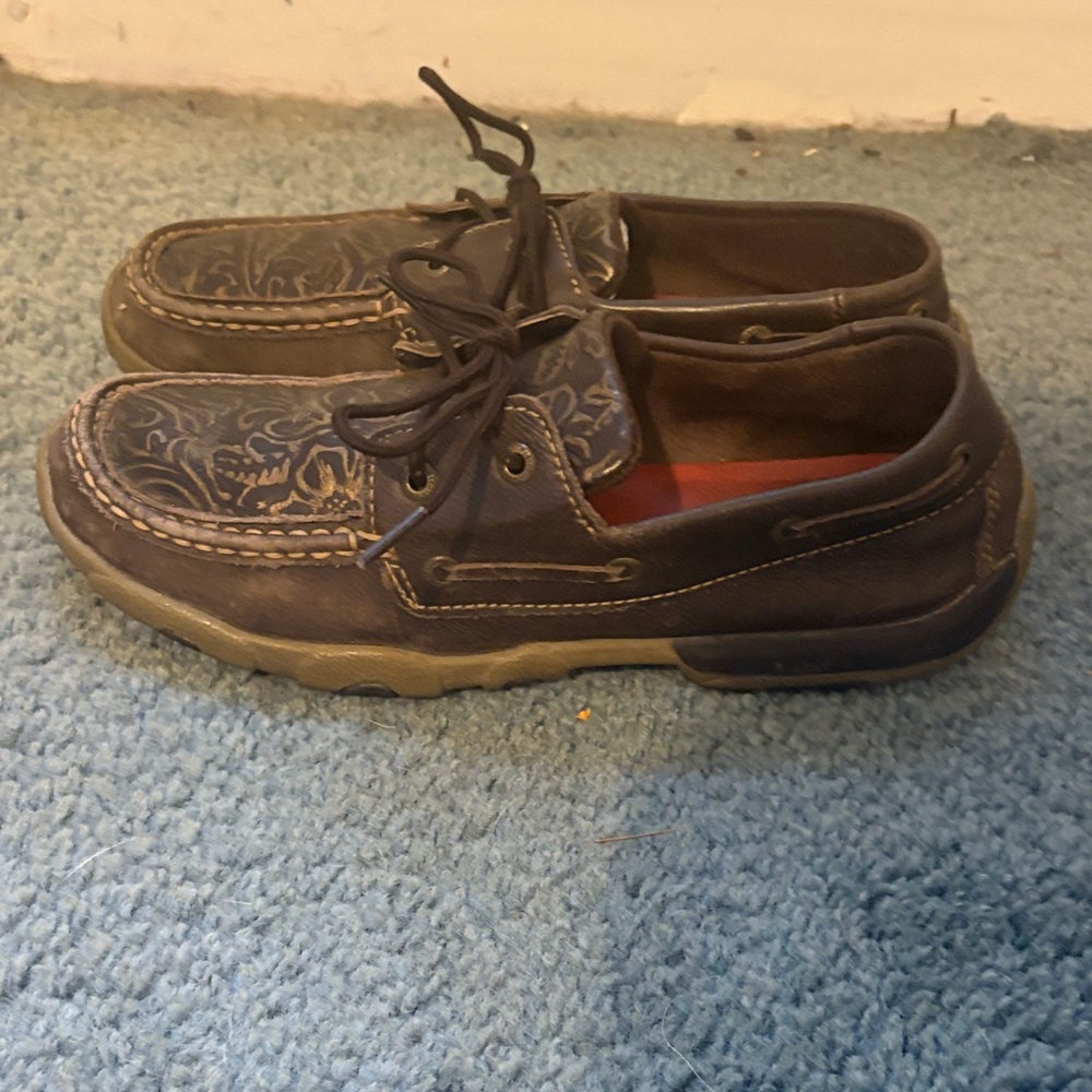 Twisted X Brown and Tan Loafers